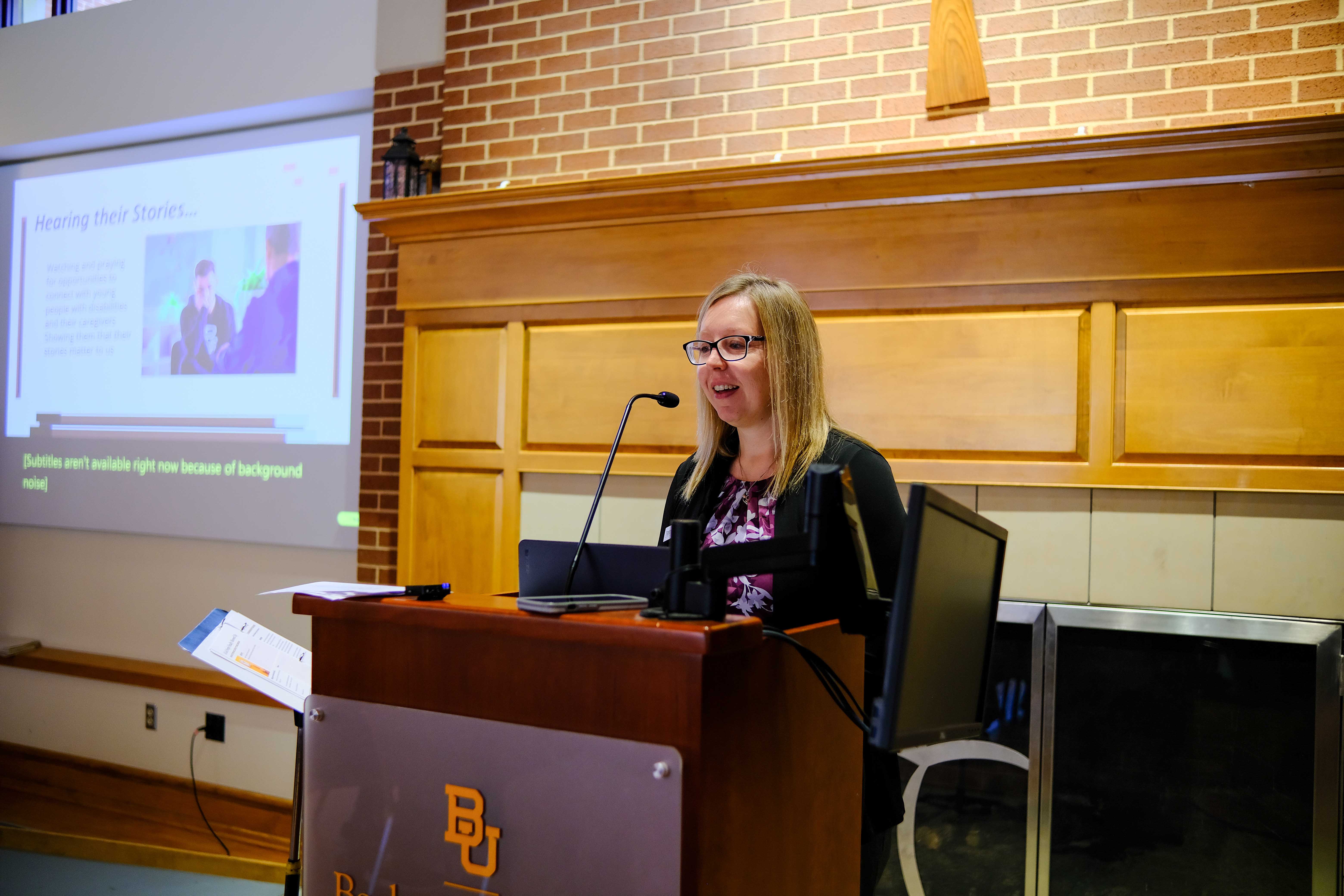 Angela Reed presenting at Bridge to Belonging event.